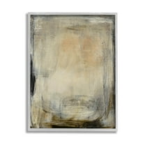 Stupell Industries Beige Abstract Scribble Composition Painting Gray Framed Art Print Wall Art, Design by Kippi Leonard