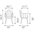 thumbnail image 2 of Noosa Dining Chair Gray Dining Chair, Modern Style, Soft and smooth velvet fabric, Plywood, Indoor Dining, 2 of 12