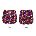 thumbnail image 3 of Fuzoiu Colorful Hearts Print Women's Athletic Shorts, Double-Layer Running Shorts with Pocket,Women's Workout Shorts for Yoga, Gym, and Workouts-Large, 3 of 7
