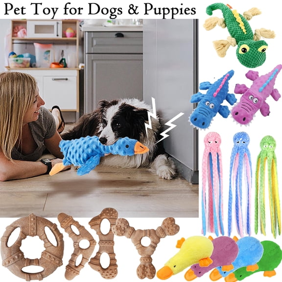 Interactive Pet Voice Dog Toy, Three Color Treat Dispensing Chew Toy for Teeth Grinding, Durable Squeaky Dog Toy for Aggressive Chewers, Fun Training Play for Small Medium Large Dogs, HAODEJW