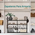 thumbnail image 2 of Organizador De Zapatero,Zapatero De 4 Niveles con Ganchos Multifuncionales para Zapateros Apilables para hasta 20 Pares,Zapatero Que Ahorra Espacio para Guardar Y Almacenar Zapatos, 2 of 8