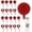 Red, variant on Muka 50 Pcs Retracting Badge Reel Solid Color with Belt Clip for Key Name Card-Assorted