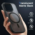 thumbnail image 4 of JETech Magnetic Case for iPhone 15 Pro 6.1-Inch Compatible with MagSafe, Translucent Matte Back Slim Shockproof Phone Cover (Black), 4 of 6