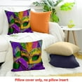 thumbnail image 4 of Creowell Mardi Gras Square Cushion Cover for Home Sofa Couch Linen 24x24in, 4 of 5