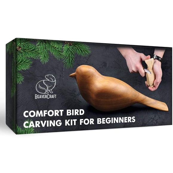 Kit de tallado en madera BeaverCraft Comfort Bird para adultos y niños