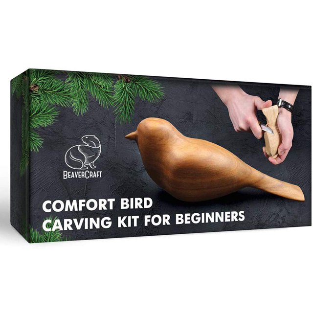 Kit de tallado en madera BeaverCraft Comfort Bird para adultos y niños