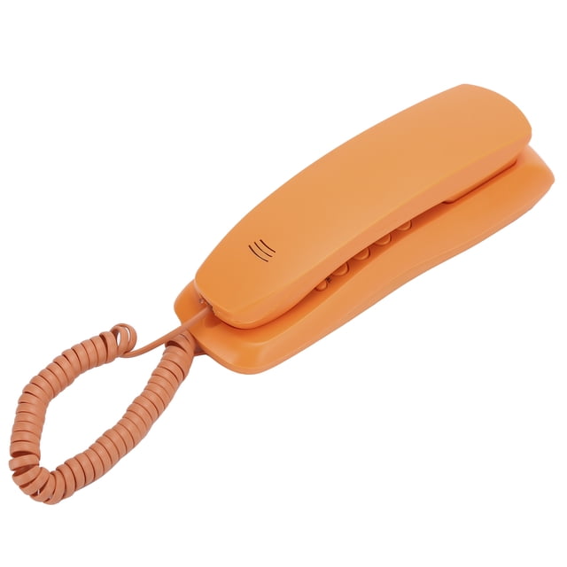 Noref Mini Desktop Corded Landline Phone, Fixed Telephone Single Line Corded Desk Phone With Base Orange For Homes, Offices, Companies, Hotels