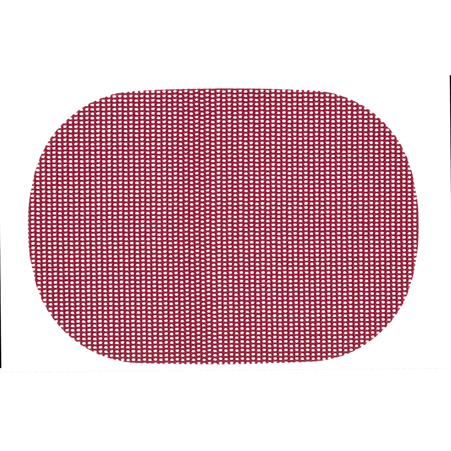 Kraftware Fishnet Oval Placemat 17"x12" (Set/6) Add Fun and Color to your Outdoor Dining – Real Jute Material – Flag Red