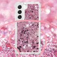 thumbnail image 5 of Long Crossbody Lanyard Clear Case for Samsung Galaxy S23 5G with Adjustable Neck Strap, Glitter Sparkly Bling Quicksand Phone Cover Cases for Samsung Galaxy S23 5G QKG Rose Gold, 5 of 14
