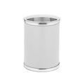 thumbnail image 1 of Blanco Sofisticado Con Cromo Pulido 10,75 Pulgadas Rd. Cesta De Basura, 1 of 1
