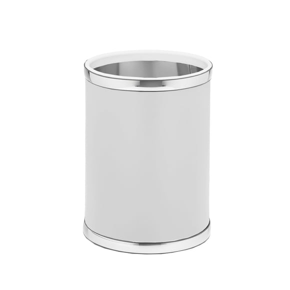 Blanco Sofisticado Con Cromo Pulido 10,75 Pulgadas Rd. Cesta De Basura