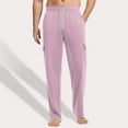thumbnail image 2 of CharmCyan Mens Casual Lounge Pants with Pockets Elastic Waistband Relaxed Fit Soft Lightweight Trousers for Home or Gym Wear Pink 3XL, 2 of 2