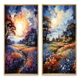 thumbnail image 2 of Designart "Blue Bonnet Bliss landscape II" Blue Bonnets Framed Wall Art Set Of 2 - Blue Floral Framed Wall Art Set Of 2, 2 of 7