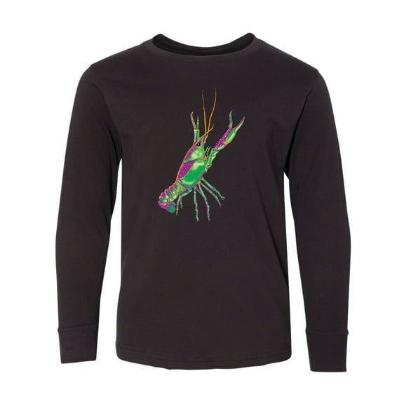 Inktastic Mardi Gras Crayfish Artsy Long Sleeve Youth T-Shirt