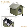 thumbnail image 3 of Bestier Outdoor Cat House,Weatherproof Insulated Feral Cat Shelter with Removable Cushion and Escape Door,Green,Small, 3 of 9