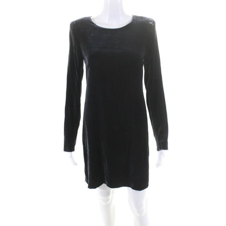 

Pre-owned|Theory Womens Back Zip Crew Neck Padded Shoulder Dress Blue Size 6