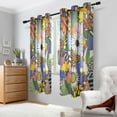 thumbnail image 2 of Yayeee Window Curtains Set of 2 for Living Room Light Filtering 63"x42", Blue Floral, 2 of 7