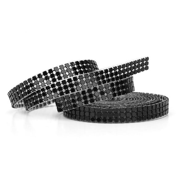 Sewing Trim Rhinestones Wrap Wedding Dress Trim Trim Clothing Accessories 1.5m 3 Rows Aluminum Mesh Rhinestones Ribbon Sewing Trim Clothing Accessories Black