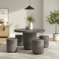 thumbnail image 2 of Modway Brion 5-Piece Indoor/Outdoor Concrete Dining Table Set in Gray, 2 of 10
