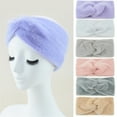 thumbnail image 5 of ZPAQI Warm Plush Headband for Women Sports Solid Color Ear Warmer Workout Headbands, 5 of 20