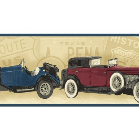 879377 Classic Antique Cars Wallpaper Border - Walmart.com