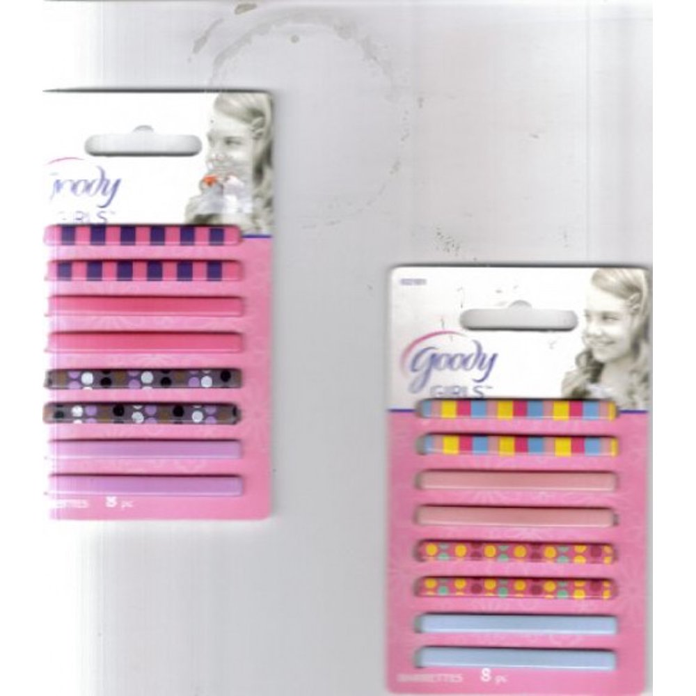 Goody Girls Inline Patterned Stay Tight Barrettes 8ct 02181 Color May Very