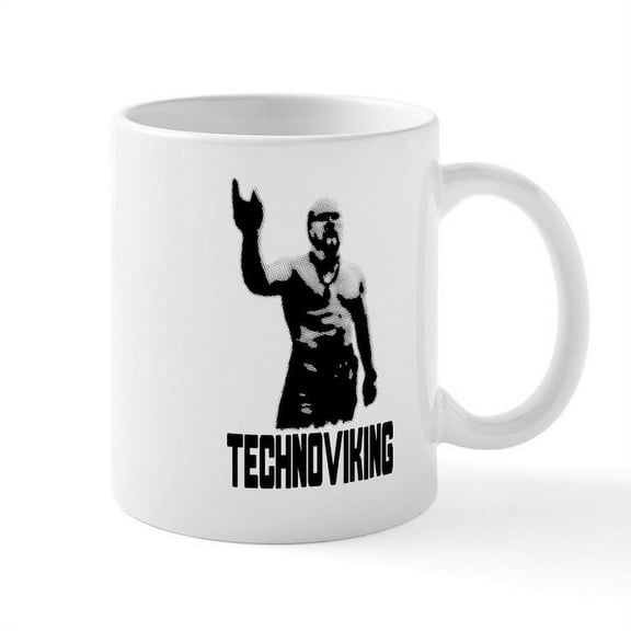 CafePress - Techno Viking Mug - 11 oz Ceramic Mug - Novelty Coffee Tea Cup