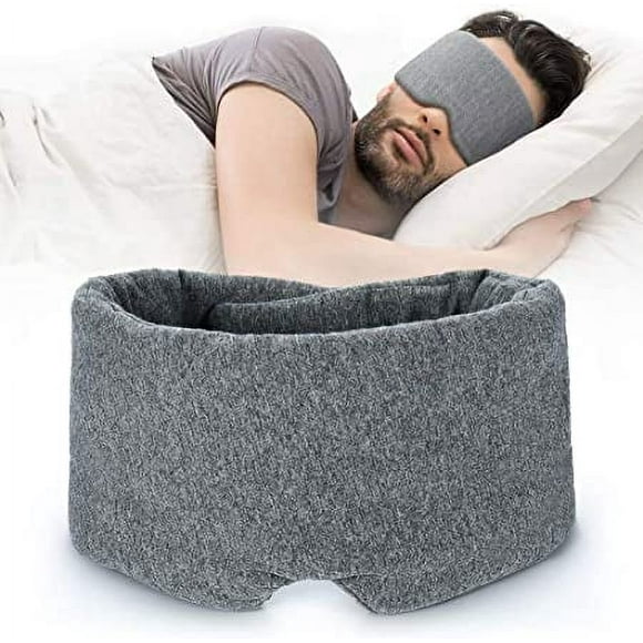 Masque de Sommeil en Coton Fait Main - Confortable et Respirant, Ajustable, Bandeau pour Avion avec Pochette de Voyage - Meilleur Compagnon de Nuit pour Femmes Hommes Enfants