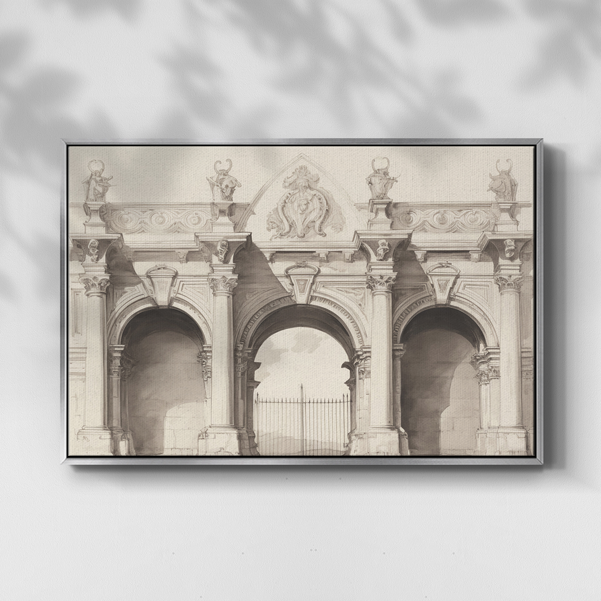Vintage Sketch-I By Wexford Home Framed in Silver Wood Gallery Wrapped Canvas 17 in. x 25 in.