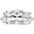 thumbnail image 6 of Sterling Silver Rhodium-Plated 3 Stone Cz Ring (Size 8) Made In China qr2058-8, 6 of 6
