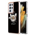 thumbnail image 2 of For Samsung Galaxy S21 Ultra 5g Electroplating Dual-side Imd Phone Case With Ring Holder(smile), 2 of 5