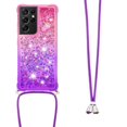 thumbnail image 3 of Funda para Samsung Galaxy S21 Ultra 5G Brillantina Líquida Divertida Reluciente y con Cristales en Movimiento Cuerpo Cruzado con Cordón Ajustable, 3 of 5