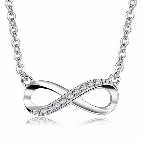 Women's Infinity Necklace 925 Sterling Silver, Necklace with Endless Symbol, 18", Adjustable