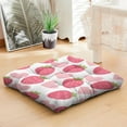 thumbnail image 4 of Red Berry Floor Cushion&nbsp;– 22x22 Inch Large Pillow, Dutch Velvet, Strawberry Lover Design for Meditation, Yoga & Kids Room, 4 of 7