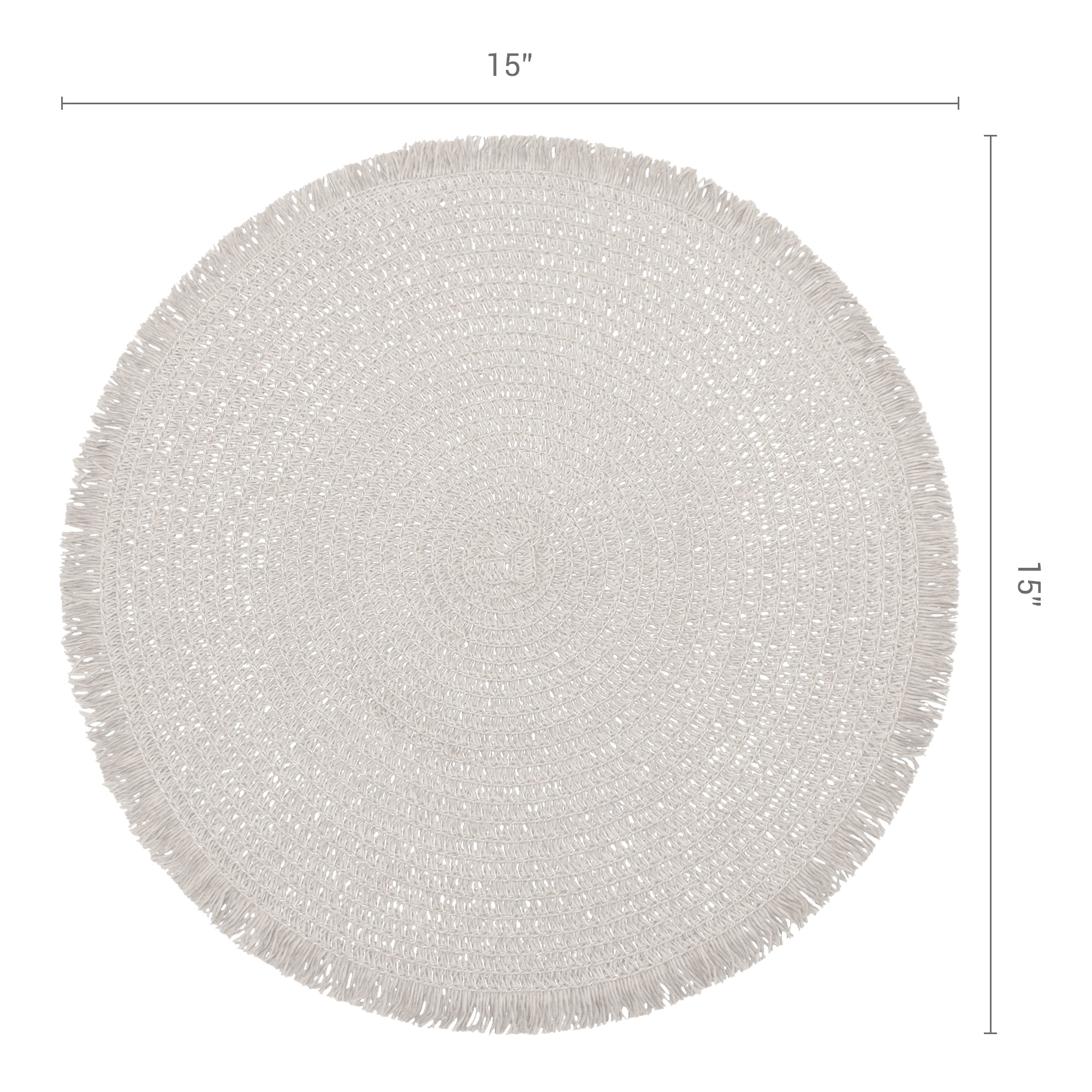Unique Bargains Set of 6 Woven Placemats for Kitchen Use Gray 15x15inch
