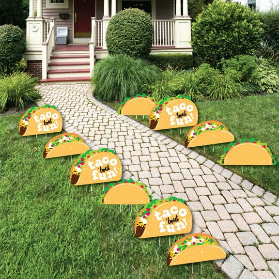 Big Dot of Happiness Taco 'Bout Fun - Lawn Decorations - Outdoor Fiesta Yard Decorations - 10 Piece
