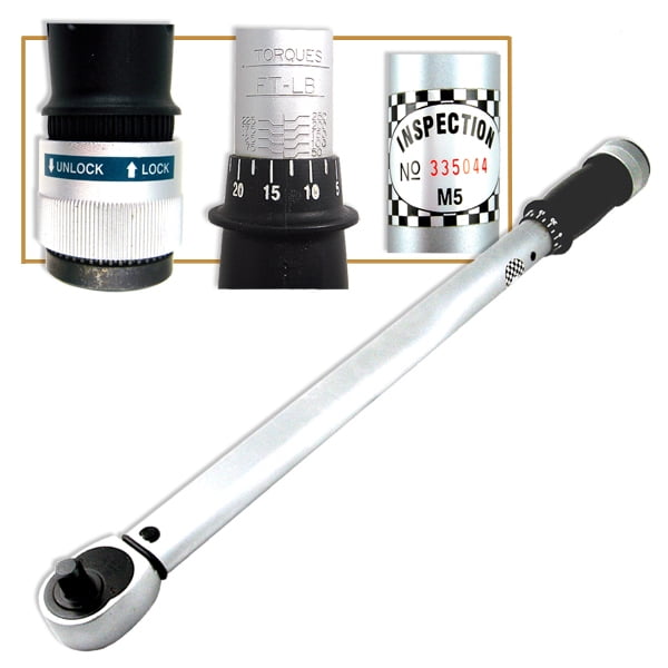 1/4" Automatic Torque Wrench 250 Inch Pounds Click Type