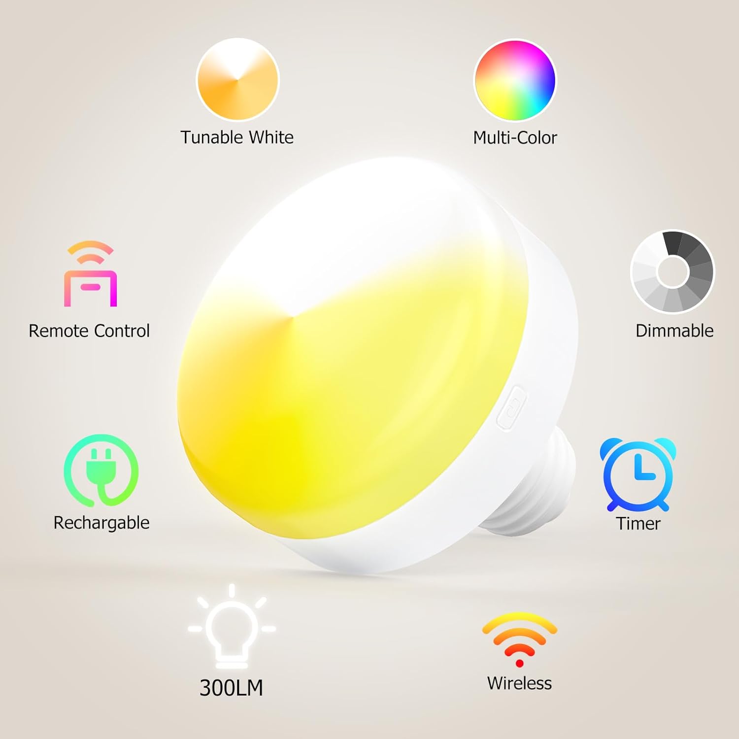 Gold Rechargeable Battery Operated Wall Sconce Set of 2 – Dimmable RGB Wireless Indoor Lamps with Remote Control, 5000mAh, 15 Color Options for Bedroom and Living Room Decor