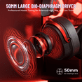 thumbnail image 5 of ATTACK SHARK L30PRO Wireless Gaming Headset,7.1 Surround Sound, 50mm Drivers,20ms Low Latency,Detachable Noise-Canceling Microphone, Aluminum Alloy Frame,Quad-Mode Connectivity, 5 of 10