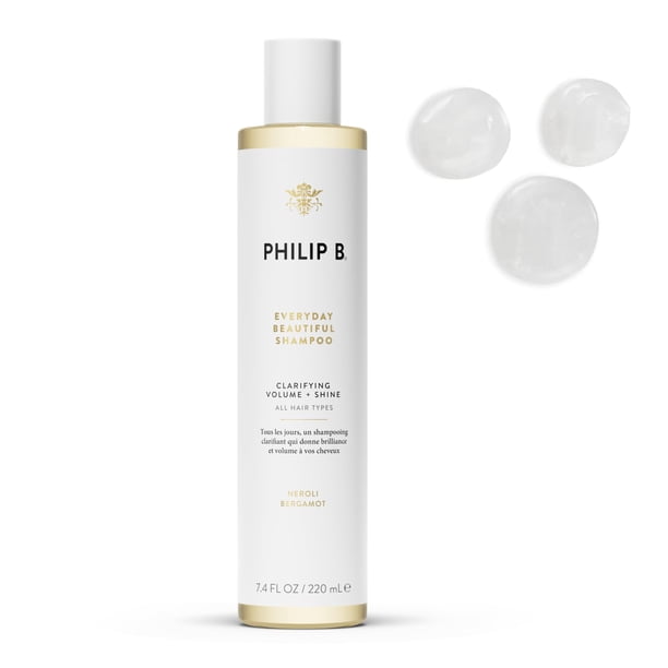 PHILIP B Champú hermoso para todos los días - 7.4 oz. onz. (220 ml) - Aclarante, voluminizador y potenciador del brillo Elimina el exceso de acumulación Sin sulfato Hecho en EE. UU.