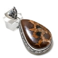 thumbnail image 2 of Natural Mud Crack Fossil Gemstone 925 Sterling Silver Jewelry Pendant 2.36", 2 of 2