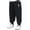 Black Double back pockets, variant on LYMAYTER Toddler Casual Cargo Pants Boys Solid Color Comfort Elastic Waist Pants with Pockets Soft Daily Wear 4-13Y
