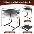 thumbnail image 6 of TV Trays Set of 2 - Folding TV Tray Adjustable Dinner Trays for Eating On Couch Wooden Tables Mate Stand Foldable Black Desk with Cup Holder Portable, 6 of 17