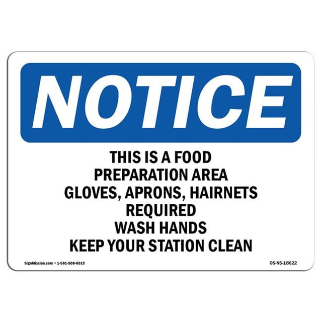 SignMission OS-NS-P-1014-L-18622 Signe d'Avertissement d'Osha - C'est un Gants de Préparation des Aliments