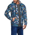 thumbnail image 2 of Uemuo Hawaiian Style for Men's Fashion Full-zip Hoodies & Sweatshirts with Kangaroo Pocket, Zip-up Hooded Sweatshirt, Moisture Wicking & Breathable-Medium, 2 of 5