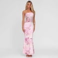 thumbnail image 3 of Floral Strapless Maxi Dress (S, Pink), 3 of 6