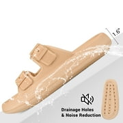 VONMAY Unisex Slides Sandals Thick Sole Pillow Sandals with Adjustable Double Buckle