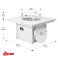 thumbnail image 2 of CostaElm 42'' Outdoor Fire Pit Table, 55,000 BTU Heat Output Gas Propane Fire Pit Table with Glass Wind Guards & Removable Cover Lid, White, 2 of 7