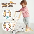 thumbnail image 4 of RedSwing Wooden Baby Push Walker Montessori Toddler Activity Center Anti Rollover Learning Walking Toy for Boys Girls White, 4 of 9