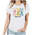 thumbnail image 3 of VBTAPA Womens Easter T-shirts Funny Cute Bunny Eggs Print Round Neck Short Sleeve Tops Novelty Holiday Graphic Tees Sales of Today White L, 3 of 6